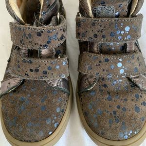 French shoe brand GBB high top leather sneakers.